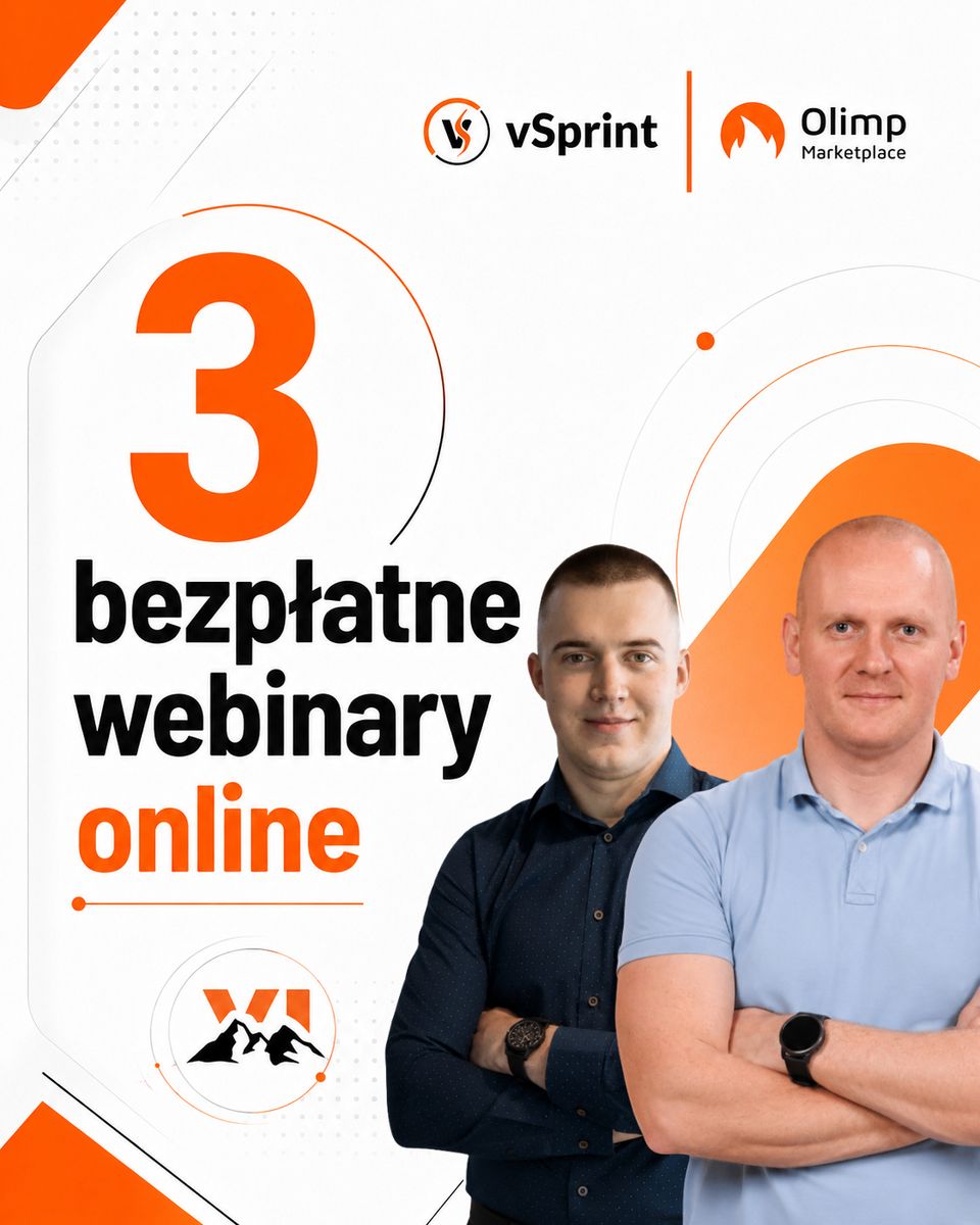 Plakat promujący trzy bezpłatne webinary online Droga na Szczyt w Q4